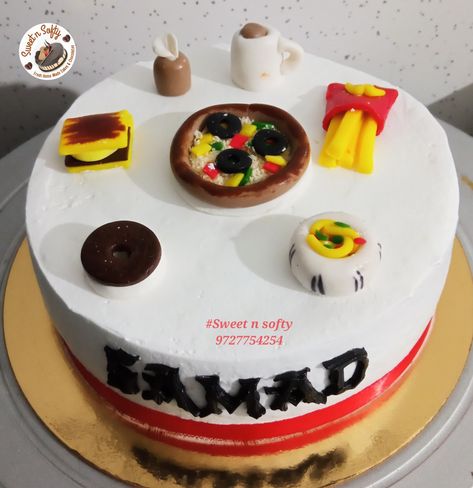 Food cake, pizza cake, Food Lover Cake, Pizza Theme Cake, French Fries Cake, Lover Cake, Eggless Cake, Theme Cake, Designer Home, French Fries, Themed Cakes