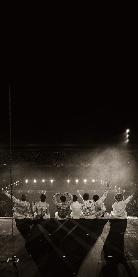 Group Of People, Bts, Black And White, White, Black