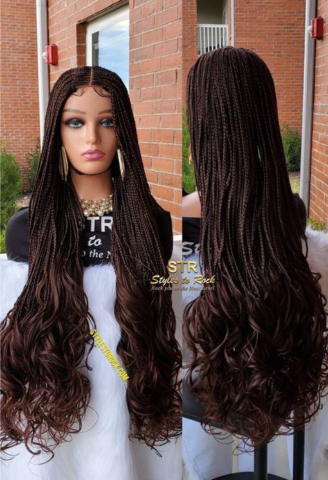 Dark Brown Braids With Curls, Dark Brown French Curl Braids, Brown French Curl Braids, Dark Brown Braids, Cornrows Natural, Brown Curly Wig, French Curls, Cornrows Natural Hair, Brown French