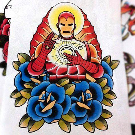 Super Hero Tattoos, Iron Man Tattoo, Hero Tattoo, Man Tattoo, Comic Tattoo, Marvel Tattoos, Traditional Tattoo Sleeve, Geek Tattoo, Flash Tattoo Designs