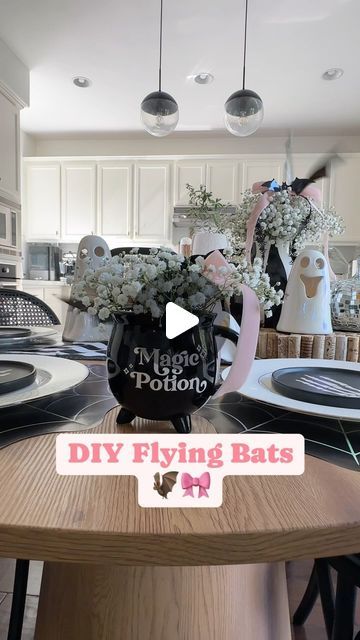 Shahla Sandoval on Instagram: "Ok, ok I heard you all from the last post. The Bats 🦇🎀 need their own post! Instructions are on last year’s blogpost. Comment bats and I’ll send it your way.

Also if you watched this video the entire way you saw a special guest who thought he got new toys 😅

#diyhalloweendecor #halloweendecor #itsfrickinbats #ilovehalloween #diyhalloween #halloweenpartyideas" Adams Family Halloween, Alt Wedding, Bat Decorations, Creepy Costumes, Small Crafts, Fun Halloween Food, Seasonal Decorations, Halloween Food, Fall Halloween Decor