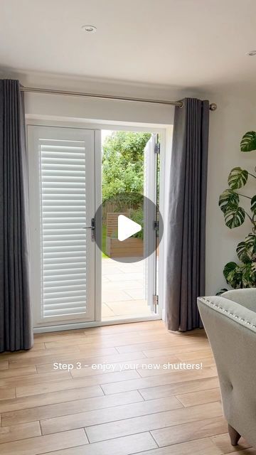 Shutters For Sliding Glass Doors, Blinds For French Doors, Sliding Shutters, White Shutters, Rubber Bead, Shutter Blinds, Door Blinds, Made To Measure Blinds, Shutter Doors