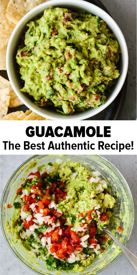 Guacamole is simple to make and uses fresh, high quality ingredients. This guacamole recipe is easy, authentic and delicious! A traditional Mexican guacamole and the best dip or appetizer you've every tried! #guacamole #guacamolerecipe #cincodemayorecipes #healthyrecipes Whole 30 Guacamole, Whole 30 Guacamole Recipe, Paleo Mexican Sides, Fresh Jalapeno Recipes Healthy, Gacomole Recipes Easy, Favorite Mexican Dishes, Healthy Guacamole Recipe, Keto Guacamole Recipe, Healthy Guacamole