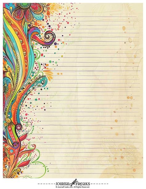 Printable Lined Papers That Are Fun and Functional - Journal Freaks Lined Paper Art, Notebook Paper Printable, Lined Journal Pages, Free Paper Printables, Vintage Paper Printable, Printable Lined Paper, Lined Writing Paper, Book Binding Diy, Doodle Pages