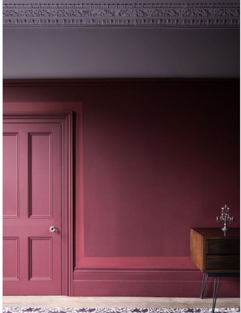 Burgundy Room, Farrow & Ball, Paint And Paper Library, Paint Paper, Hotel Interiors, Pink Paint, Design Del Prodotto, Paint Shades, Pink Interior