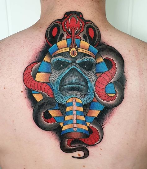 Iron Maiden by @jamieleetattoo at @darkhorse_collective in Sutton Coldfield, England. #ironmaiden #snaketattoo #jamieleetattoo… Iron Maiden Traditional Tattoo, Best Back Tattoos, Maiden Tattoo, Iron Maiden Tattoo, Drawing Monsters, Cool Back Tattoos, Black Drawing, Tatoo Inspiration, Tattoo Concepts