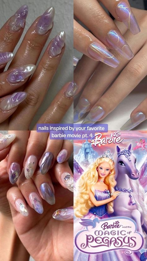 Barbie Movie Nail Art, Barbie Nails Ideas, Princess Nail Designs, Cinderella Nails, Aesthetic Nail Art, Coquette Nail, Nails Girly, Princess Vibe, Soft Pink Nails