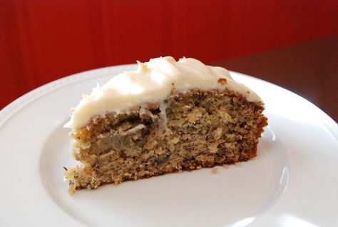 ina's old fashioned banana cake. Ina Garten Chocolate Cake, Banana Cake Recipe, Cake With Cream Cheese Frosting, British Baking, With Cream Cheese Frosting, Cake With Cream Cheese, Round Cake Pans, Banana Cake, Cheese Frosting