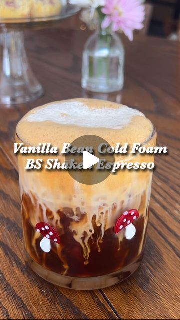 Marissa on Instagram: "✨ Vanilla Bean Cold Foam Brown Sugar Shaken Espresso ✨   RECIPE: 1 tbs brown sugar  2 shots of espresso Shaken with ice Pour over fresh ice   Cold Foam: 3 tbs half and half 1 tbs vanilla bean syrup   ( I use homemade salted vanilla bean syrup which is 😽👌🏼that recipe is on my page ) Froth And pour on top of your shaken espresso and ENJOY! ☺️☕️🤎✨  #shakenespresso #homecafe #coffeetiktok #cozyhome  #coffeeathome #espressomachine #coldfoam #homemadesyrup" Brown Sugar Shaken Espresso Recipe, Shaken Espresso Recipe, Vanilla Bean Syrup, Brown Sugar Shaken Espresso, Espresso Recipe, Shaken Espresso, Espresso Recipes, Cold Foam, Homemade Syrup