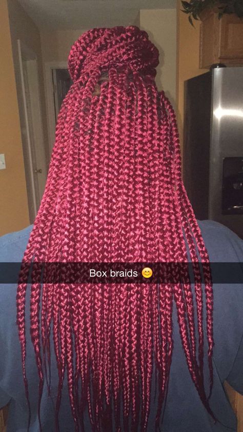 Burgundy box braids ✨ Blonde Box Braids Hairstyles, Hairstyles For Winter, Maroon Hairstyles, Burgundy Box Braids, Box Braids Styles, Afro Hair Girl, Color Braids, Braids Twist, Blonde Box Braids