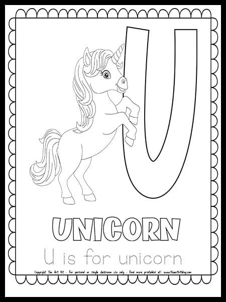 Letter U is for Unicorn FREE Printable Coloring Page Download this free cute letter U is for unicorn coloring page – it’s perfect to use … Letter U Coloring Page, U For Unicorn, U Is For Unicorn, Unicorn Barbie, Cute Letter, Unicorn Coloring, Free Printable Letters, Unicorn Illustration, Unicorn Colors