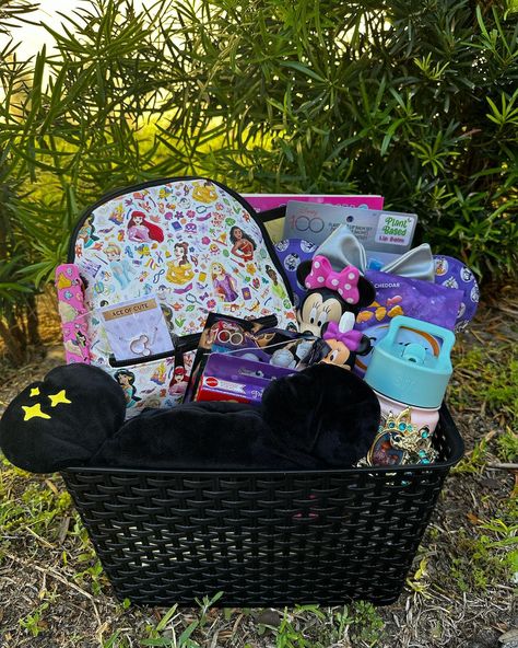 Indulge in the enchantment of Disney with meticulously curated gift baskets, delivered straight to your resort, adding sparkle to your stay with our welcome home gift baskets. Disney Basket, Disney Gift Basket, Disney Hotels Room, Basket Raffle, Disney Shopping, Vacation 2024, Raffle Basket, Raffle Baskets, Nephew Gifts