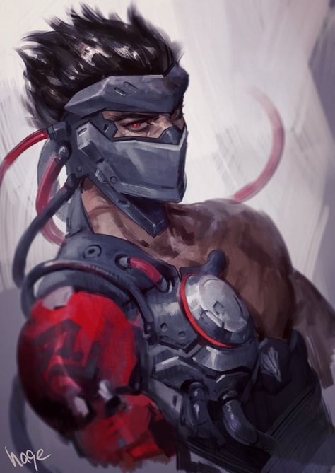 Anime Art on Twitter: "- Overwatch  - By h@ge https://t.co/pUCHHMlWBS" Overwatch, Mask, Red