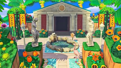 My museum entrance 🌴🦋 : AnimalCrossing Acnh Museum Ideas, Tropical Entrance, Acnh Tropicore, Acnh Museum, Acnh Tropical, Museum Entrance, Bug Images, Museum Ideas, Ac Ideas