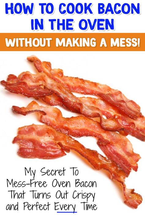 Oven Cooked Bacon, Oven Baked Bacon, Cooking Roast Beef, No Cook Appetizers, Large Group Meals, Bacon In The Oven, How To Make Bacon, Cooking Bacon, Easter Brunch Food