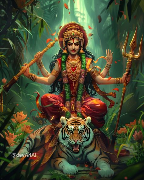 Maa Chandraghanta, Ram Sita Photo, Good Over Evil, Durga Ji, Durga Kali, Ganesh Art Paintings, Aadi Shakti, Happy Navratri Images, Durga Images