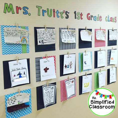 Student Work Display Ideas, Hanging Student Work, Student Work Wall, Student Work Display, Good Fit Books, Calm Classroom, Hallway Displays, Classroom Tour, Clip Chart