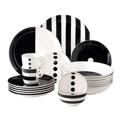 Ikea, Plates and Dinnerware on Pinterest Black And White Dishes, Children's Bedding, Design Your Life, Deep Plate, White Dishes, Side Plates, Dinner Sets, Kitchen Stuff, Graphic Patterns