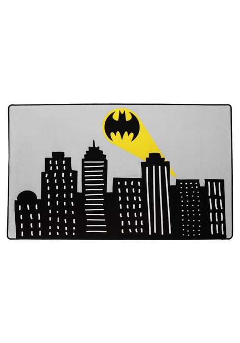 PRICES MAY VARY. Size: Standard OFFICIALLY LICENSED: It's official! This Batman decorative rug is officially licensed from the DC Comics character. That means it's a must-have room decor item for anyone trying to transform their bedroom into their own personal Batcave. FROM THE FUN COMPANY: We're dedicated to the fans! We spend our time crafting amazing new items that you can add to any room! Teaming up with DC Comics was an easy choice for us, since we love Batman just as much as you do, and it Batman Rug, Batman Themed Room, Batman Room Decor, Batman City, Room Decor Men, Batman Room, Batman Theme, Fun Costumes, Frat Coolers