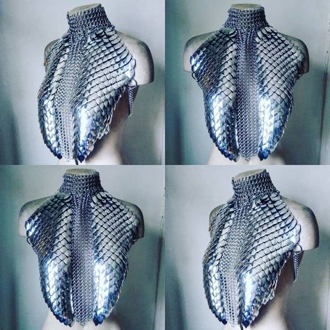 Enchanted Armor, Female Armour, Alien Civilization, Chainmail Clothing, Chainmail Armor, Armor Dress, Pink Peacoat, Scale Mail, Paisley Shawl