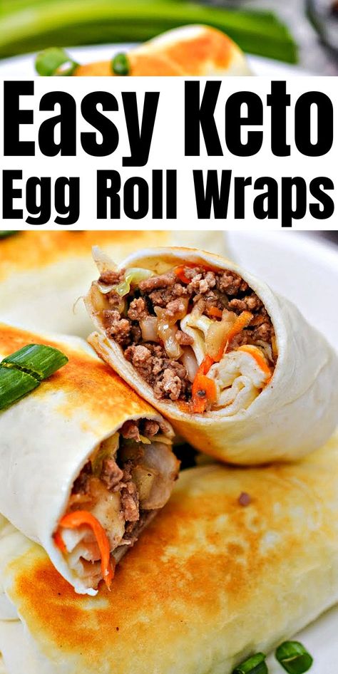 Keto Egg Roll Wraps #ketoeggrollwraps #eggrollwraps Diy Egglife Wrap Recipes, Keto Egg Rolls Wrappers, Fried Egg Wrap Recipes, Low Carb Egg Roll Wrappers, Egglife Wrap Ideas, Ideas For Egg Roll Wrappers, Keto Wrap Ideas, Homemade Egg Wraps, Keto Egg Wraps Recipes