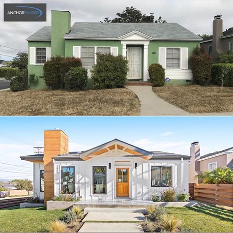 Becki Owens on Instagram: “Loving this before + after!!! Such a great transformation.  Also head tot he blog to see our new @nordstrom summer picks!! 🖤 📷…” Bungalow Exterior Makeover, Home Facade, Renovation Exterior, Exterior House Renovation, House Makeovers, House Before And After, Exterior House Remodel, Bungalow Exterior, Home Exterior Makeover