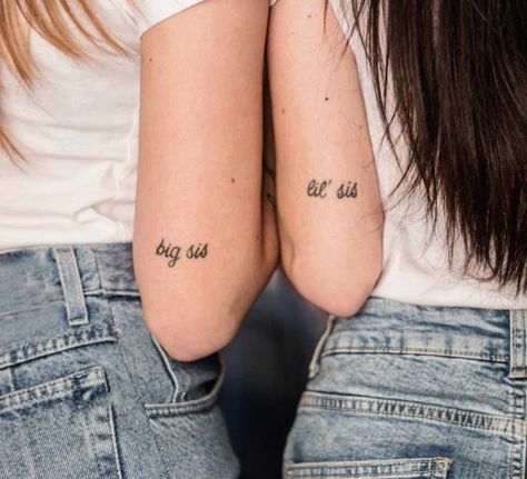 The 15 Coolest Matching Tattoos To Get With Your Sister - Society19 UK Lil Sis Tattoo, Big Sis Lil Sis Tattoo, Matching Flower Tattoos Best Friends, Matching Flower Tattoos, Sis Tattoo, Tattoos Best Friends, Tattoo Sister, Lil Sis, Big Sis