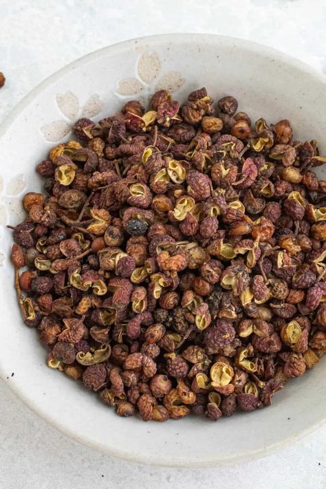 Sichuan Peppercorns - What They Are and How to Use Them - Chili Pepper Madness Sichuan Peppercorn Recipes, Chinese Foods, Spice Blends Recipes, Sichuan Peppercorn, Sichuan Pepper, Plant Based Whole Foods, Dried Berries, Ash Tree, Asian Grocery