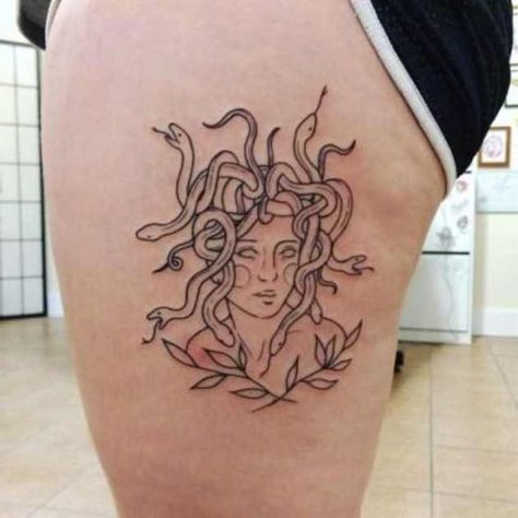 medusa tattoo sketch on side thigh Hand Tattoo Images, Medusa Tattoo Design, Omerta Tattoo, Medusa Tattoo, Thigh Tattoos Women, Tattoo Videos, Head Tattoos, Tattoo Outline, Tattoo Design Drawings