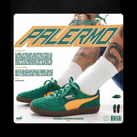 ~ PUMA PALERMO CONCEPT DESIGN 🐆 + #posterunion #dopedesign #itsnicethat #graphicdesign #theddod #photoshopartist #certainmagazine #eyeondesign #collectgraphics #visualgraphe #graphiclounge #digitalarchive #thedesignblacklist #graphicindex #icographica #graphicdesigncentral #graphicplanet #designfeed #photoshopdesign #inonica #posterlabs #acidgraphix #fruitsartclub #thedesigntip #printsnotdead #photoshopartwork #graphicjuice #collageartwork #selectedwork Puma Palermo, British Football, Sneakers Box, Shoes Ads, Photoshop Artwork, Its Nice That, Collage Artwork, Digital Archives, Football Stadiums