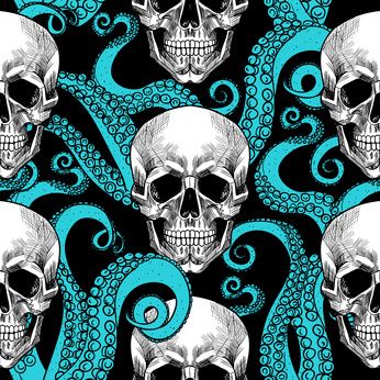 Skull Tentacles, Octopus Wedding, Painting Studios, Halloween Napkins, Octopus Tentacles, Large Beach Towels, Decoupage Ideas, Frame Vector, Human Skull