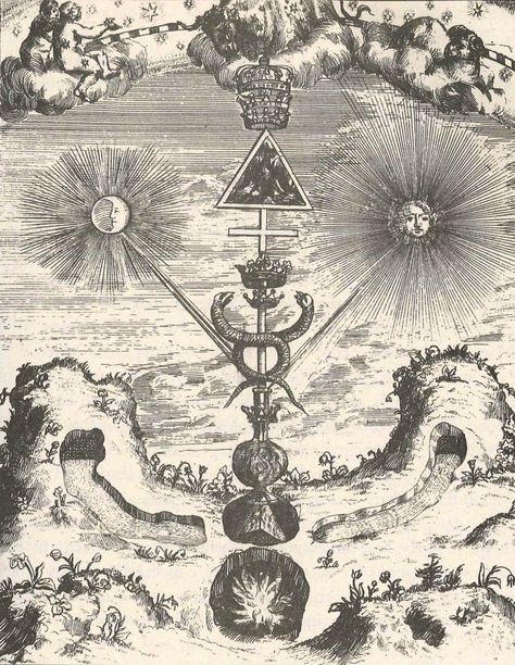 Hermes Trismegistus, Arte Occulta, Alchemy Art, Alchemic Symbols, The Sun And Moon, Occult Symbols, Alchemy Symbols, Esoteric Art, Occult Art