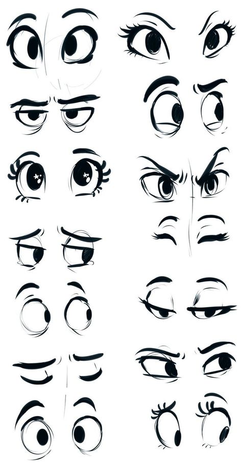 Apr 4, 2020 - Description I might scrap this later, but I seem to get a lot of questions about how I draw eyes so here's these and the video of them being drawn. Painting Cartoon Eyes, Types Of Cartoon Drawing Styles, Cartoon Style Drawing Reference, Cartoon Eye Drawing Styles, Eyes Expression Drawing, Eye Concept Art, Inkblot Cartoon, Cartoon Eyes Reference, Cartoonish Eyes