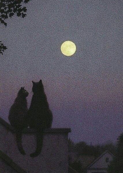 Photo | Détournements Mineurs - Tap the link now to see all … | Flickr The Moon Aesthetic Drawing, Moon Illustration Aesthetic, Full Moon Illustration, Full Moon Aesthetic, Quint Buchholz, 9 Lives, Söpö Kissa, Istoria Artei, Kuching