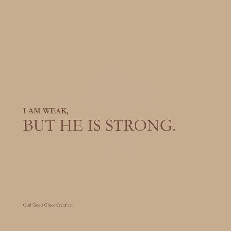 I need not fear or stress over my weaknesses because when I am weak He is strong and will uphold me and sustain me. I can stand on that truth today 🩵😇 I Am Weak But He Is Strong, When I Am Weak He Is Strong, Christian Backgrounds, Im Weak, Give Me Strength, I Am Strong, May 27, Bible Verse, Bible Verses