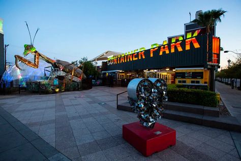 Las Vegas’ Downtown Container Park reopening Thursday | Las Vegas Review-Journal Raiders Emblem, Las Vegas Downtown, Container Park, Container Buildings, Class Action Lawsuits, Clark County, Downtown Las Vegas, Vegas Strip, Las Vegas Strip