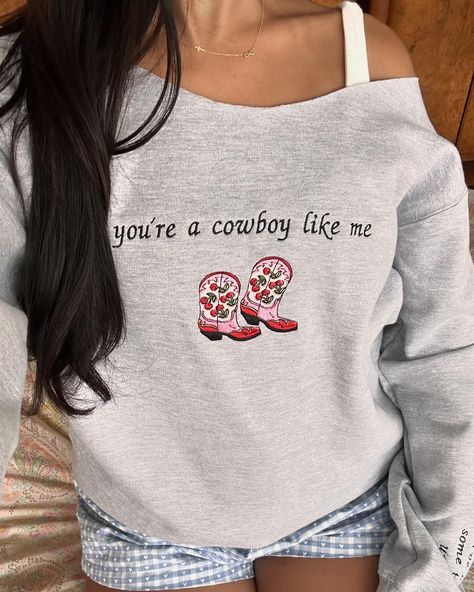 last day to get 15% off everything with code payday 🩶 Cowboy Like Me, Off The Shoulder Sweater, Cow Boy, Embroidered Sweatshirts, Shoulder Sweater, Cut And Color, Dream Wardrobe, Sweat Shirt, Off The Shoulder