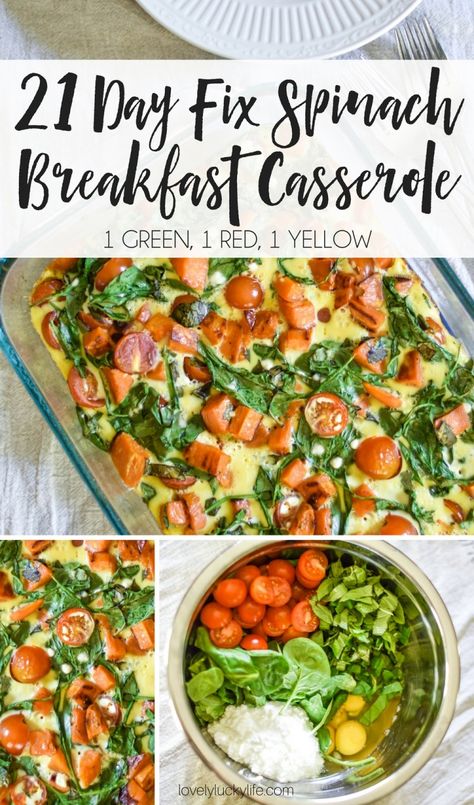 Easy Healthy Breakfast Casserole, 21 Day Fix Breakfast, Tomato Egg, Potato Spinach, Healthy Breakfast Casserole, Ww Meals, Tomato Spinach, Spinach Tomato, Healthy Casserole Recipes