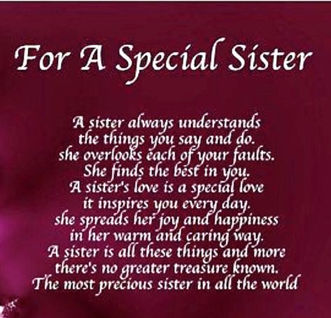 Sister Quotes Sentimental, Older Sister Quotes, Beautiful Sister Quotes, Brother Sister Quotes Funny, Friends Like Sisters, Birthday In Heaven Quotes, Sister Poem, Birthday Messages For Sister, Special Friendship Quotes