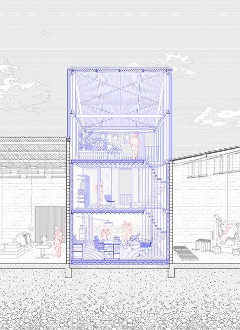 Section Drawing Architecture, Portfolio D'architecture, Collage Architecture, Architecture Cool, Section Drawing, Architecture Presentation Board, Architecture Panel, Best Architecture, Architecture Collage