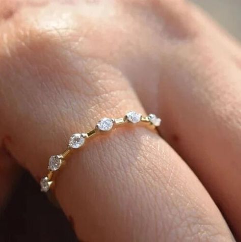 Art Deco 2.00 MM Round Cut Colorless Moissanite Wedding Band Half Eternity Band Floating Diamond Ring, Delicate Wedding Band, Dainty Diamond Ring, Dainty Band, Diamond Stacks, Custom Jewellery, Half Eternity Wedding Band, Moissanite Wedding Band, Diamond Stacking Rings