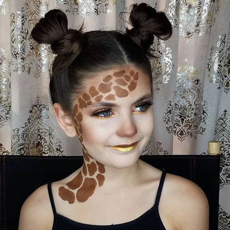 Jungle Makeup Ideas, Safari Face Paint, Safari Makeup, Giraffe Makeup, Kids Face Paint, Trendy Halloween Costumes, Animal Costumes, Eye Makeup Steps, Face Painting Halloween