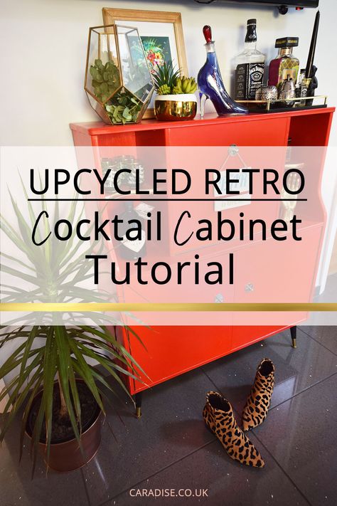 Cabinet Upcycle, Diy Furniture Restoration, Upcycle Furniture, Cabinet Diy, Furniture Upcycling, Retro Cocktail, Cocktail Cabinet, Furniture Update, Upcycling Ideas