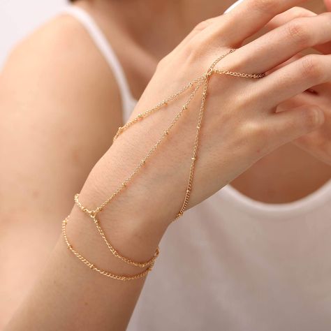 Hand Bracelets, Hand Chain Jewelry, Hand Harness, Finger Bracelets, Gold Finger Rings, Ring Chain, Hand Bracelet, Chain Bracelets, Bohemian Bracelets