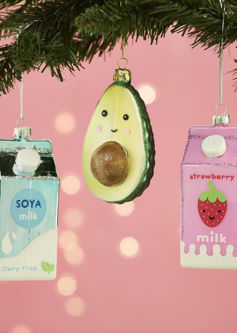 Sass & Belle Strawberry Milk Carton, Soya Milk Carton, Glitter Avocado hanging decorations.  Capture the innocence and playfulness of the festive season with the Christmas Fun collection. Charmingly quirky, sweet and cheeky, this range features some characters that you won’t help but want to take home. With a bright colour scheme, this collection embodies the spirit of Christmas with an abundance of Sass & Belle charm. Strawberry Milk Carton, Winter Wonderland-party, Best Secret Santa Gifts, Soya Milk, Festive Food, Pink Fruit, Food Collection, Winter Wonderland Party, Christmas Hanging Decorations