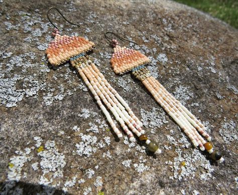 Adjustable Beaded Spiritual Earrings, Seed Bead Mushroom Earrings, Mushroom Beaded Earrings, Mushroom Seed Bead Earrings, Mushroom Earrings Beads, Mushroom Seeds, Seed Bead Moth Earrings, Eye Pins, Tiger Eye Beads