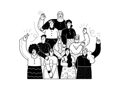 Graphic Illustration People, Logo Friendship, Community People Illustration, Group Of People Illustration, Group Discussion Illustration, Crowded People Illustration, Community Icon, Crowd Illustration, Collaboration Illustration