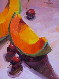 Food Art Painting Abstract, Subject Painting, Patti Mollica, Behance Illustration, 심플한 그림, Block Painting, Oil Pastel Art, Food Painting, Peeling Paint