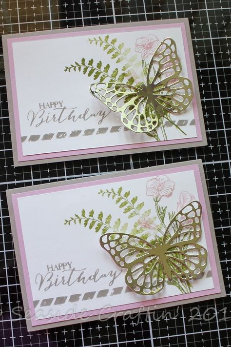 Birthday Cards Butterfly, Butterfly Cards Handmade, Butterfly Brilliance, Handmade Greeting Card Designs, Butterfly Birthday Cards, Stampin Up Birthday Cards, Cards Valentines, Easter Cards Handmade, Valentine Cards Handmade