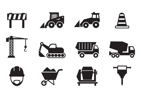 Construction Icon, Construction Svg, Silhouette Nails, Ing Civil, Truck Icon, Dibujo Simple, Construction Signs, Cement Truck, Wood Wall Art Diy